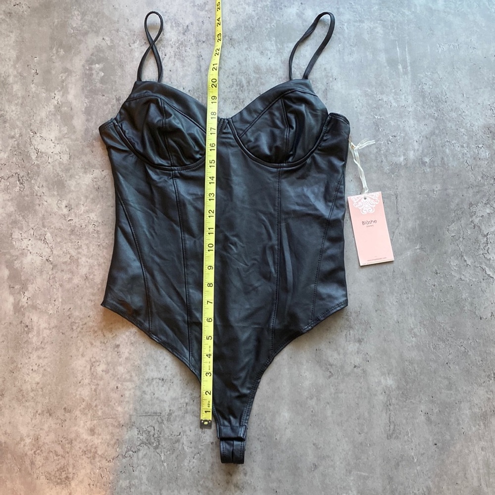 Blashe faux leather body suit.